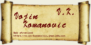 Vojin Komanović vizit kartica